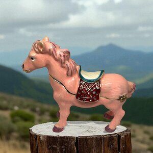 Pink Horse trinket box hand made by Keren Kopal with Austrian crystals